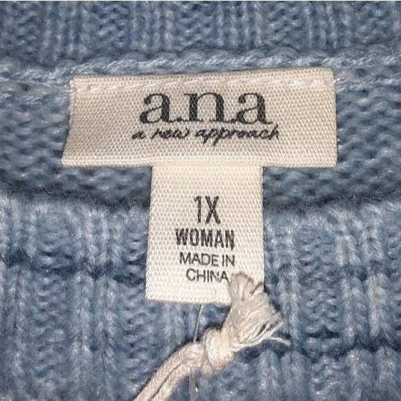 a.n.a 1X Blue Staccato Oversized Sweater NWT - Picture 6 of 7